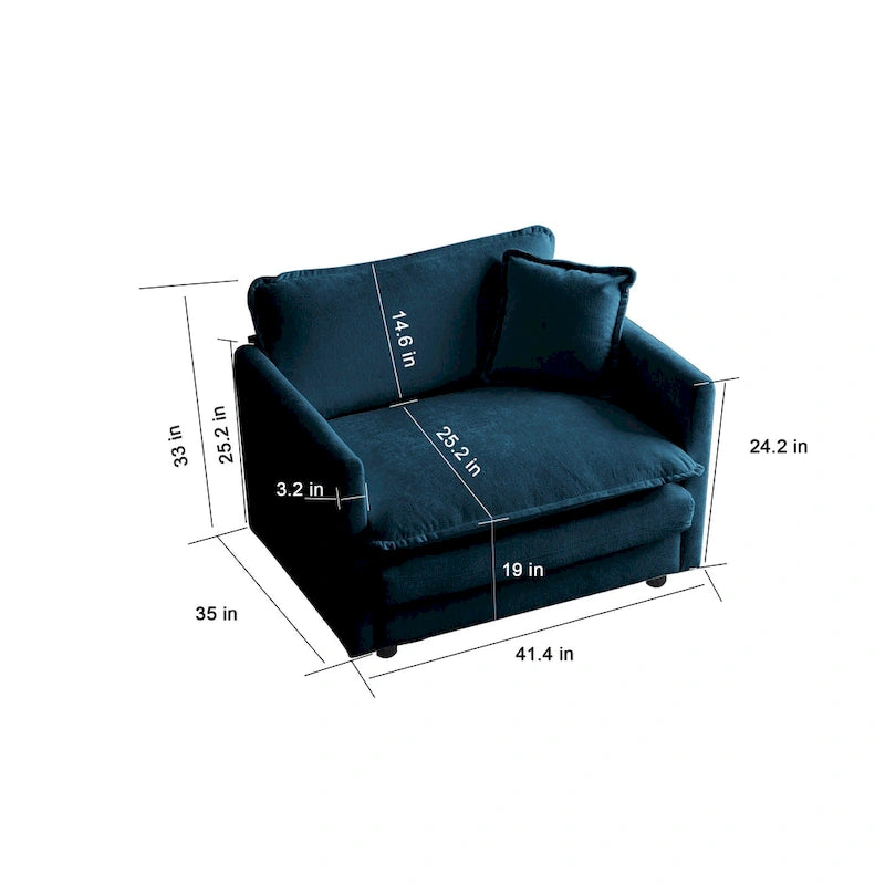 Canapé d'angle en chenille pour salon