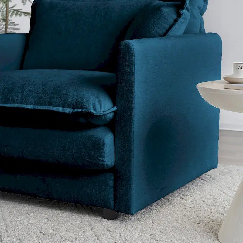 Canapé d'angle en chenille pour salon