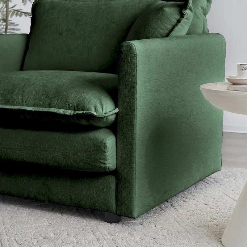 Canapé d'angle en chenille pour salon