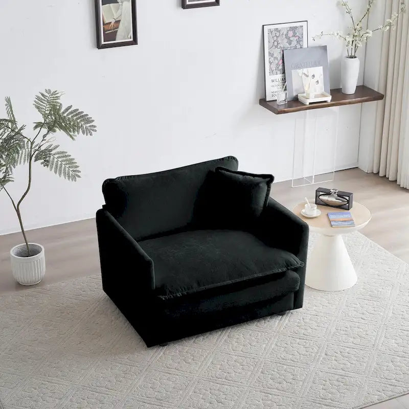 Canapé d'angle en chenille pour salon
