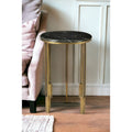 23 table d'appoint ronde en marbre et fer dorés et noirs
