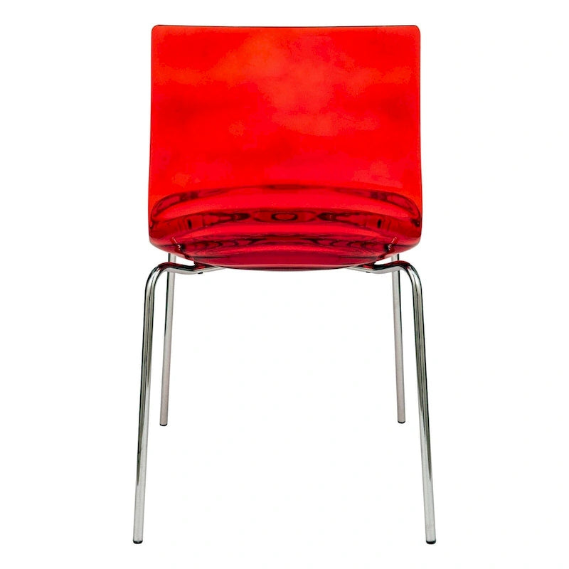 Chaise de salle à manger en acrylique Astor avec pieds chromés Chaise d'appoint moderne Design « Vagues »