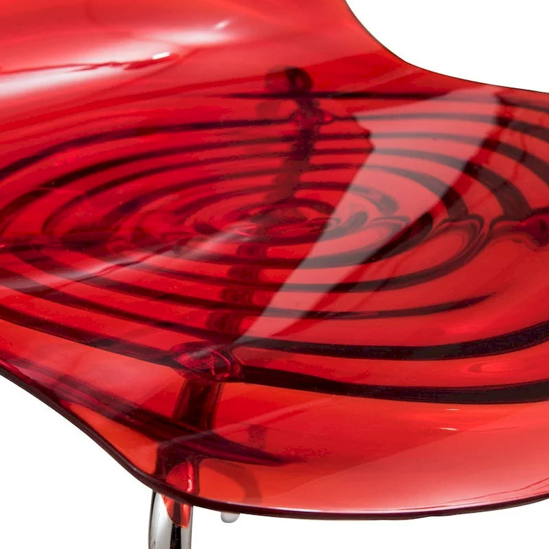 Chaise de salle à manger en acrylique Astor avec pieds chromés Chaise d'appoint moderne Design « Vagues »
