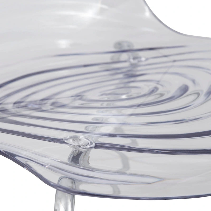 Chaise de salle à manger en acrylique Astor avec pieds chromés Chaise d'appoint moderne Design « Vagues »