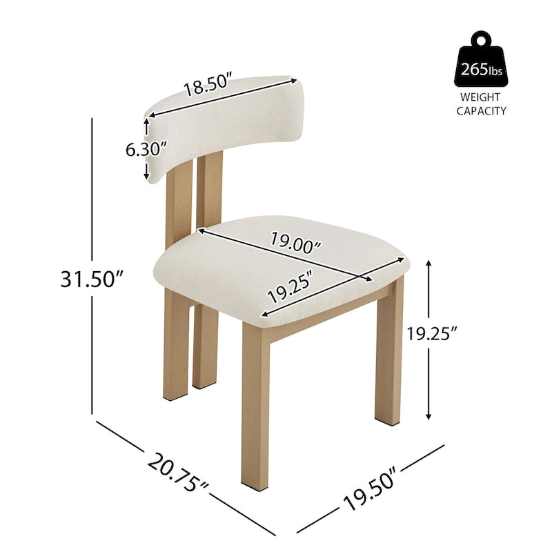 Chaises de salle à manger rembourrées Astura, structure en fer