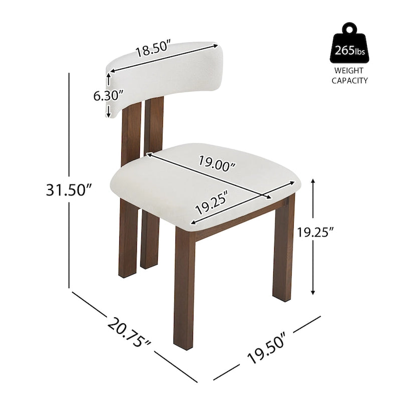 Chaises de salle à manger rembourrées Astura, structure en fer