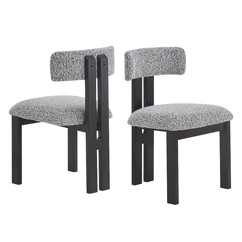 Chaises de salle à manger rembourrées Astura, structure en fer