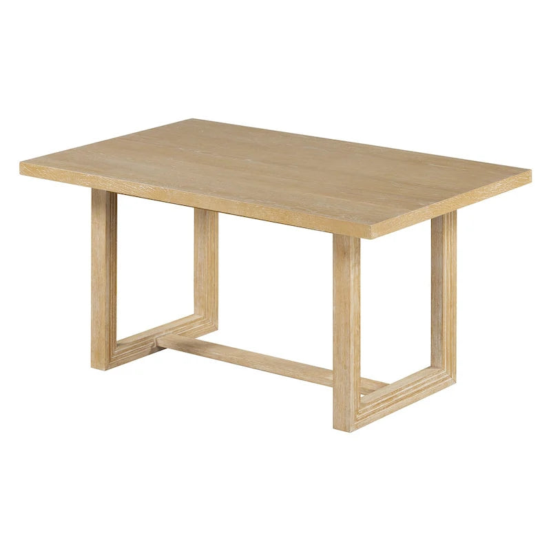 Ensemble de 6 chaises de salle à manger, ensemble de meubles de cuisine en bois avec table rectangulaire en bois d'acacia, 4 chaises et 1 banc