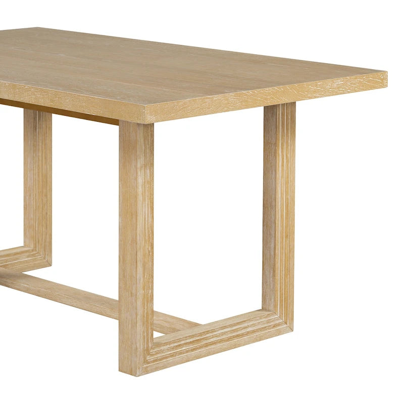 Ensemble de 6 chaises de salle à manger, ensemble de meubles de cuisine en bois avec table rectangulaire en bois d'acacia, 4 chaises et 1 banc