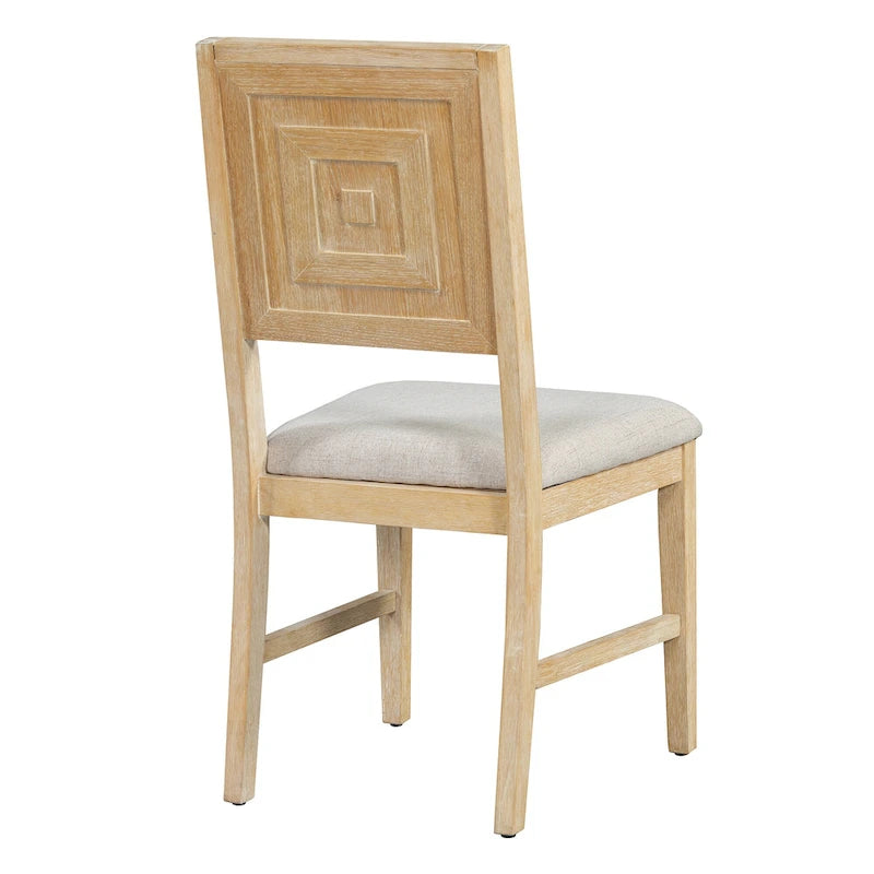 Ensemble de 6 chaises de salle à manger, ensemble de meubles de cuisine en bois avec table rectangulaire en bois d'acacia, 4 chaises et 1 banc