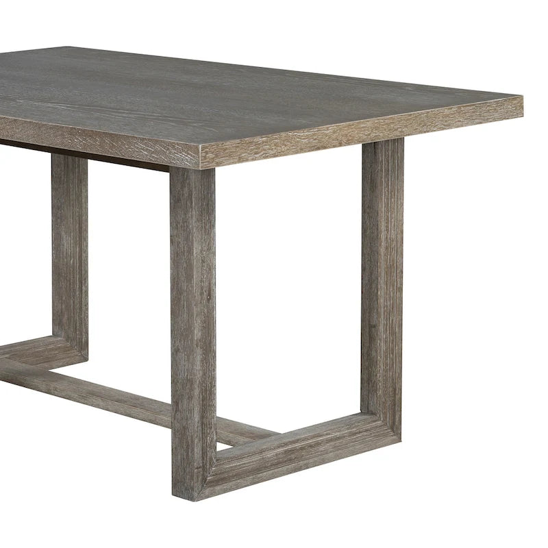 Ensemble de 6 chaises de salle à manger, ensemble de meubles de cuisine en bois avec table rectangulaire en bois d'acacia, 4 chaises et 1 banc