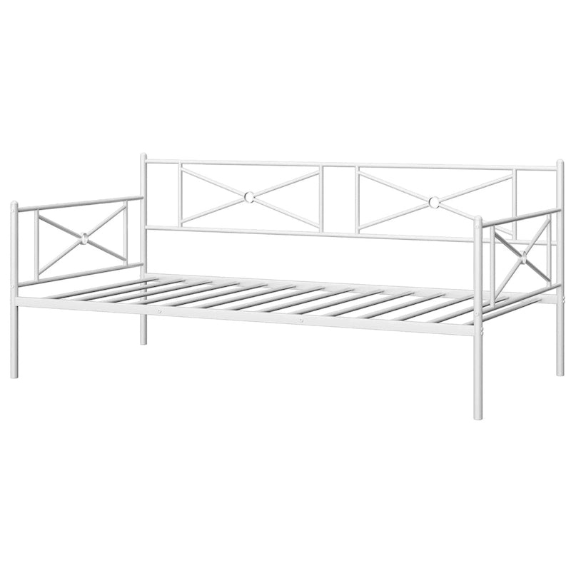 Cadre de lit de repos en métal Taille double Support à lattes pour matelas