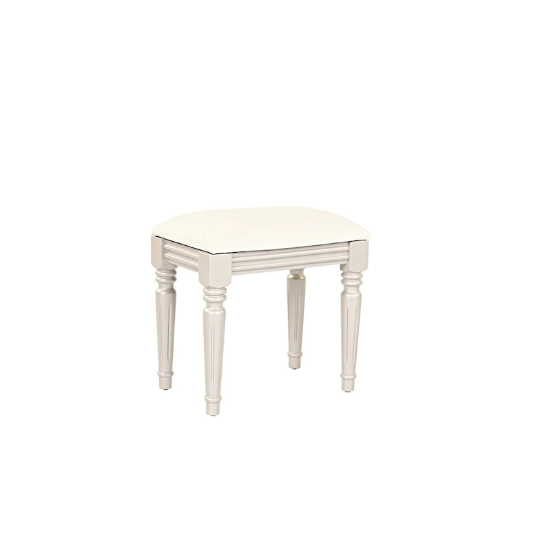 Coiffeuse de luxe avec miroir rond, réglable en hauteur, élégante, 4 tiroirs et tabouret