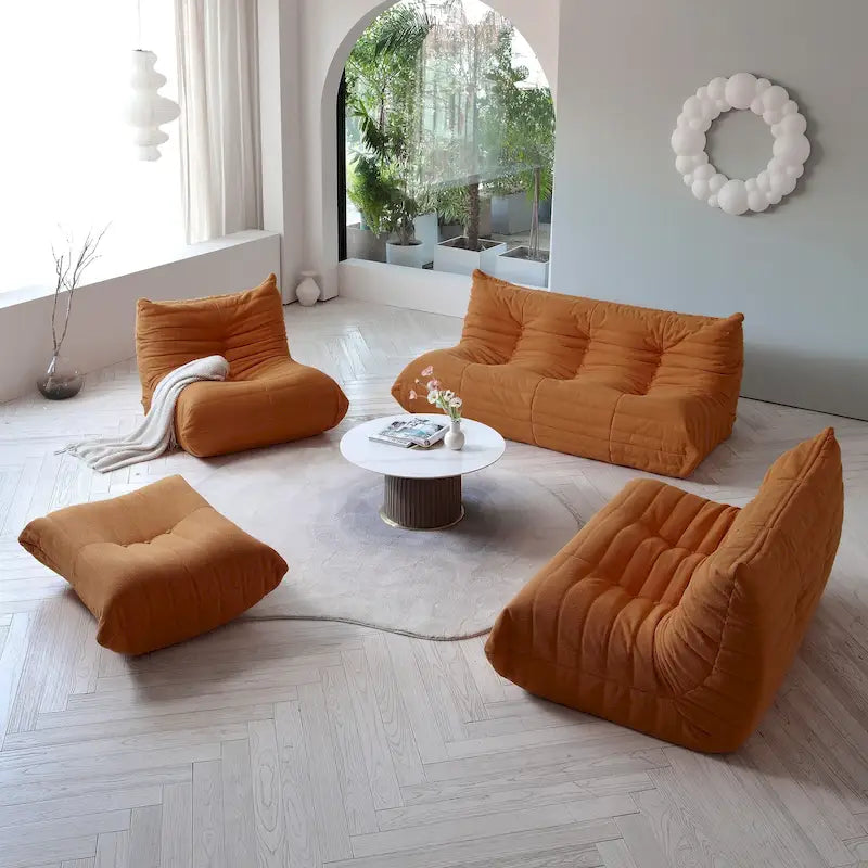 Ensembles de canapés paresseux en tissu Teddy pour chambre à coucher, salon, chaise longue confortable et canapé de sol