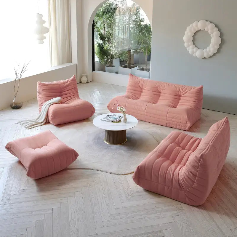 Ensembles de canapés paresseux en tissu Teddy pour chambre à coucher, salon, chaise longue confortable et canapé de sol