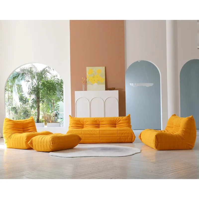 Ensembles de canapés paresseux en tissu Teddy pour chambre à coucher, salon, chaise longue confortable et canapé de sol