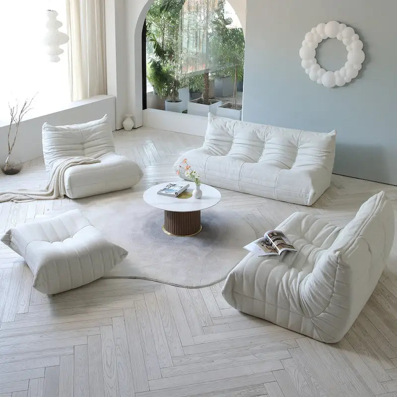 Ensembles de canapés paresseux en tissu Teddy pour chambre à coucher, salon, chaise longue confortable et canapé de sol