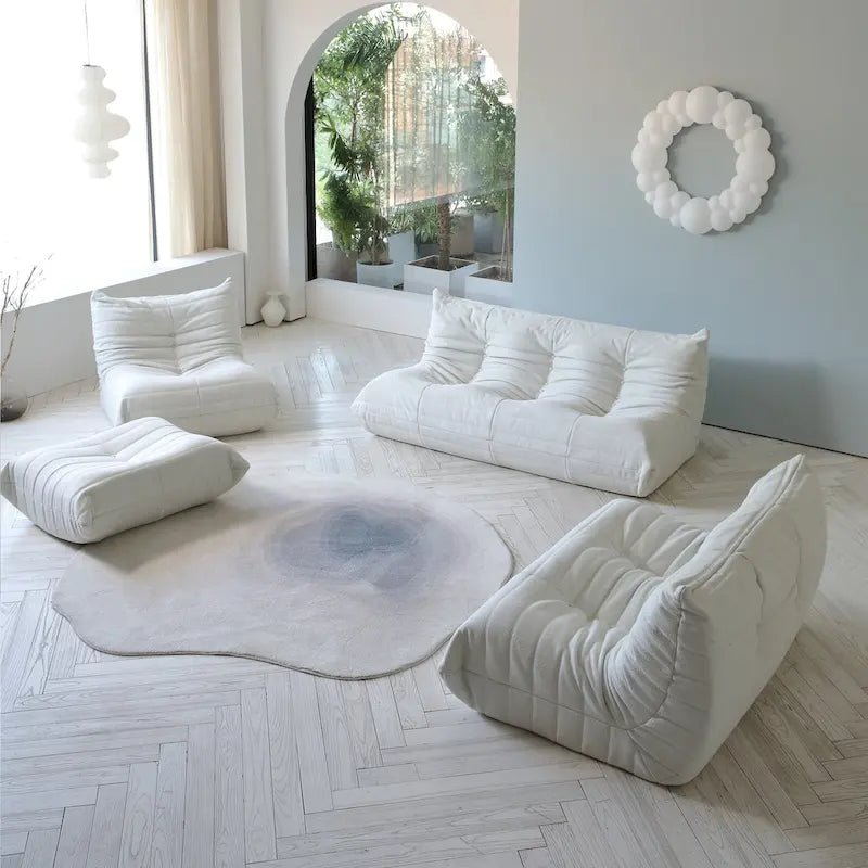 Ensembles de canapés paresseux en tissu Teddy pour chambre à coucher, salon, chaise longue confortable et canapé de sol