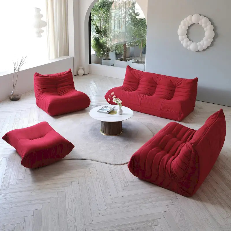 Ensembles de canapés paresseux en tissu Teddy pour chambre à coucher, salon, chaise longue confortable et canapé de sol