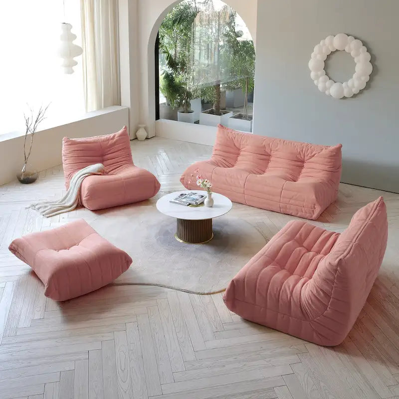 Ensembles de canapés paresseux en tissu Teddy pour chambre à coucher, salon, chaise longue confortable et canapé de sol