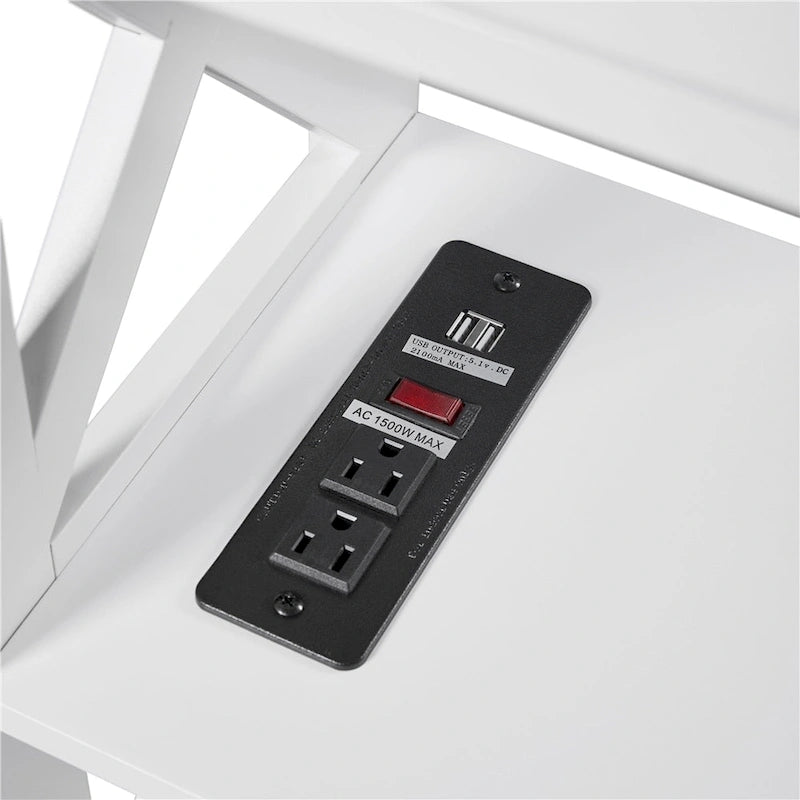 Console en bois avec prise de courant pour entrée