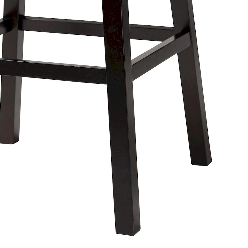 Tabouret de bar pivotant touffeté en similicuir marron moderne et contemporain Avril avec garniture cloutée