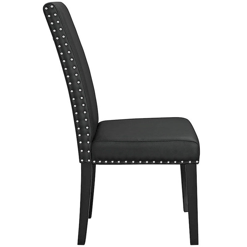 Chaise de salle à manger Parson Milton noire à têtes de clou