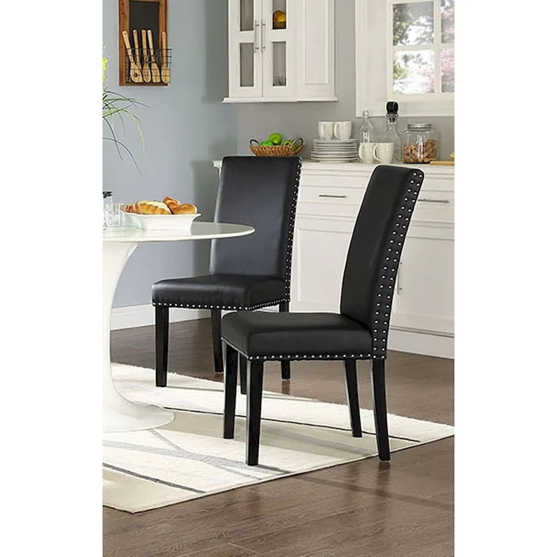 Chaise de salle à manger Parson Milton noire à têtes de clou