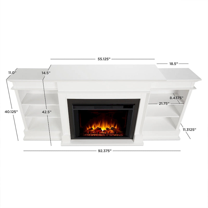 Cheminée électrique Ashton 93 Grand Media blanche