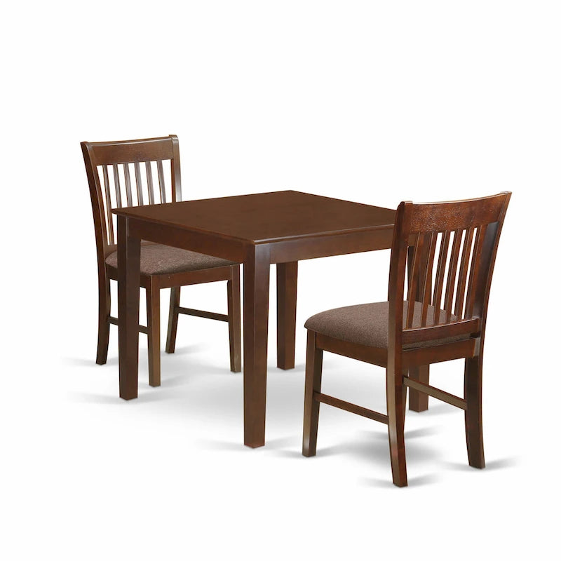 Table de cuisine carrée et chaises de salle à manger, Acajou