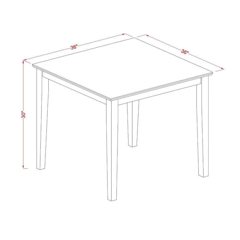 Table de cuisine carrée et chaises de salle à manger, Acajou