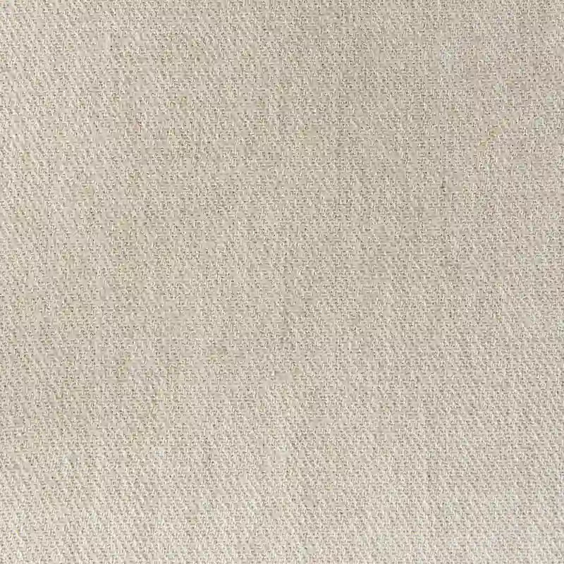 Chaise de salle à manger Clara en tissu crème avec dossier en cannage et structure en bois massif marron clair