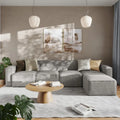 Canapé d'angle modulable contemporain avec ottoman