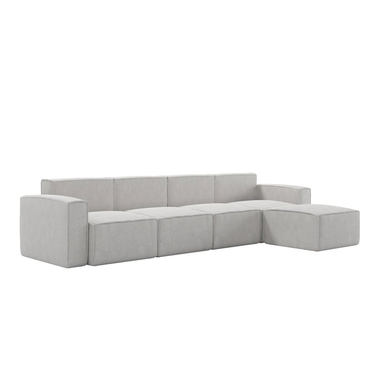 Canapé d'angle modulable contemporain avec ottoman