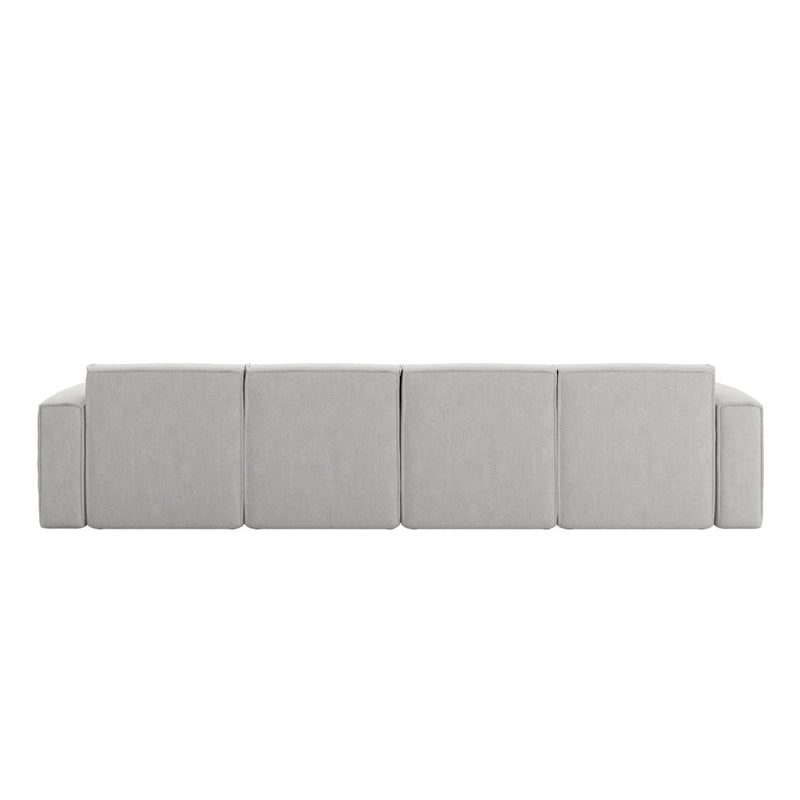 Canapé d'angle modulable contemporain avec ottoman