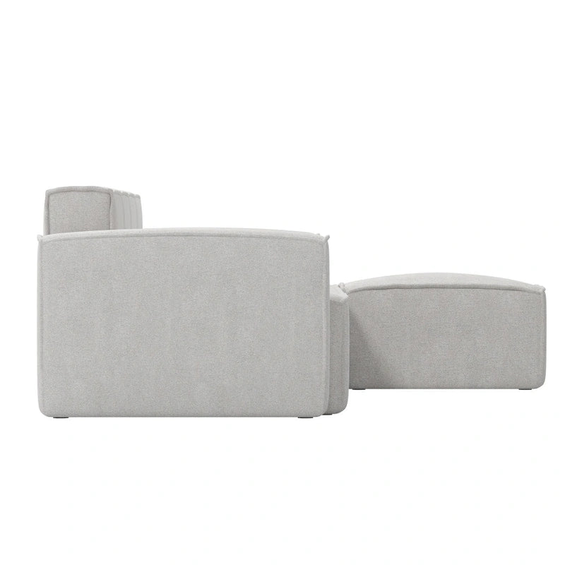 Canapé d'angle modulable contemporain avec ottoman