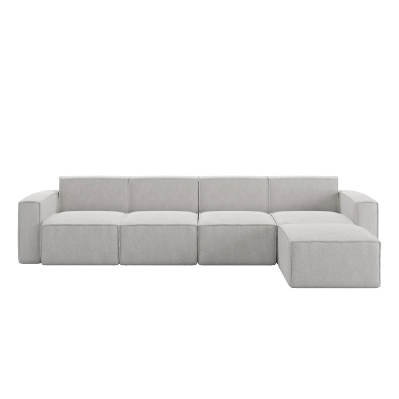 Canapé d'angle modulable contemporain avec ottoman