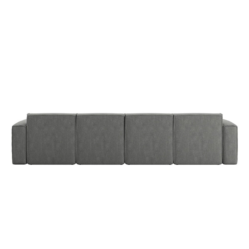 Canapé d'angle modulable contemporain avec ottoman