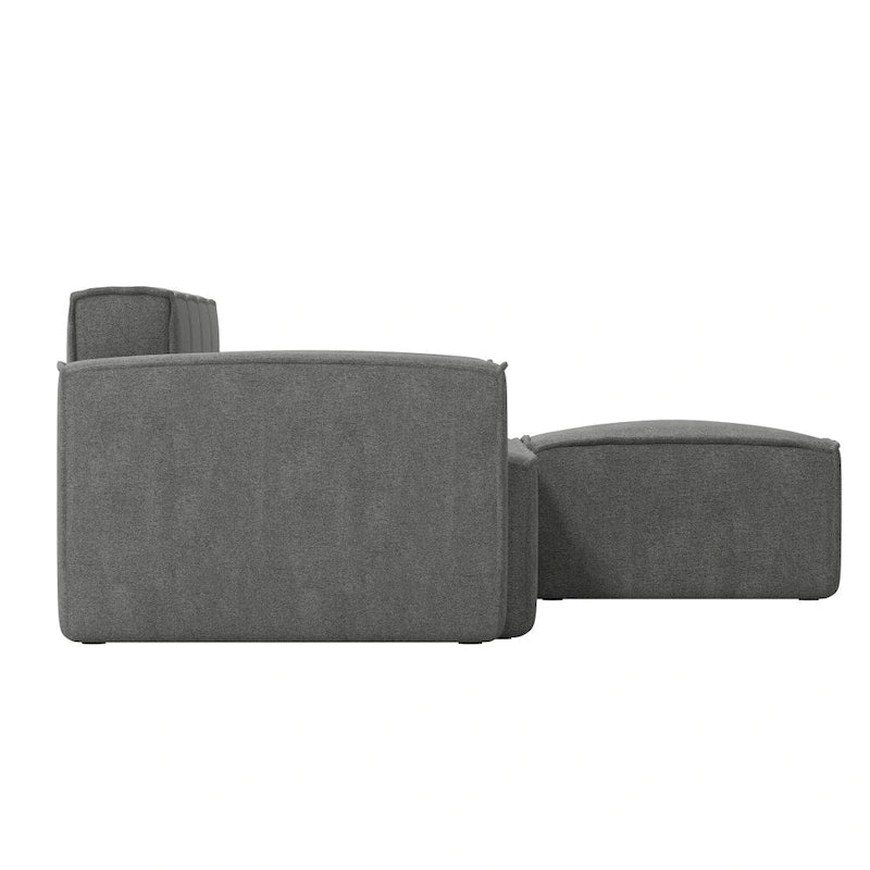 Canapé d'angle modulable contemporain avec ottoman