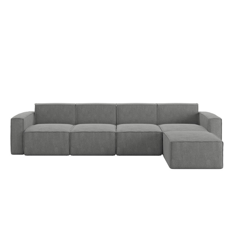 Canapé d'angle modulable contemporain avec ottoman