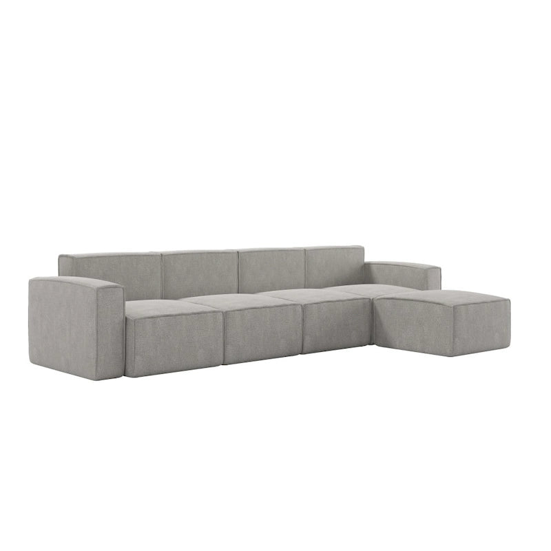 Canapé d'angle modulable contemporain avec ottoman