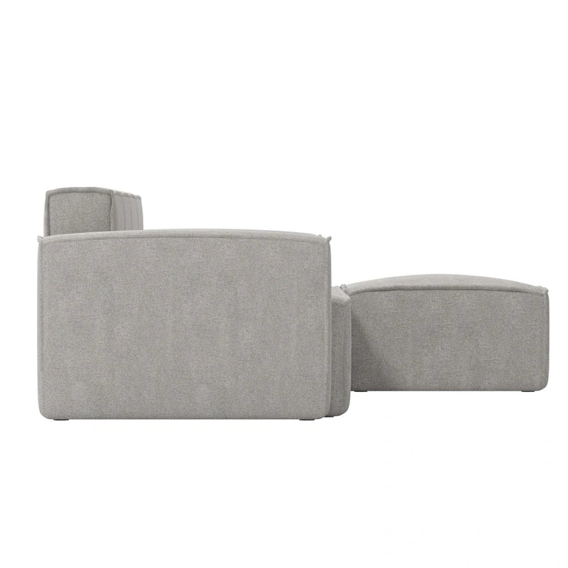 Canapé d'angle modulable contemporain avec ottoman