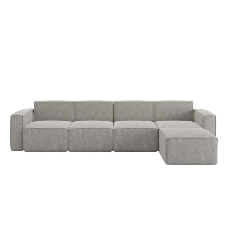Canapé d'angle modulable contemporain avec ottoman