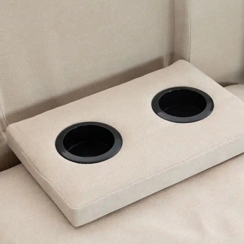 Canapé modulable avec pouf de rangement amovible, 2 porte-gobelets cachés