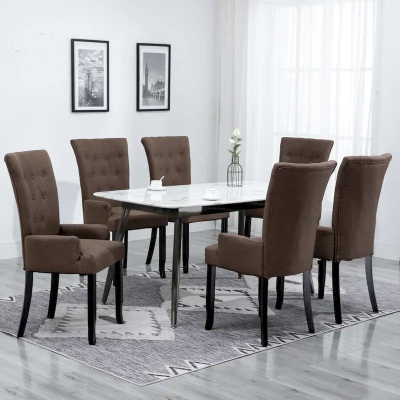 Chaises de salle à manger avec accoudoirs 1/2/4/6 pcs Tissu multicolore - 21.3 x 22 x 41.7