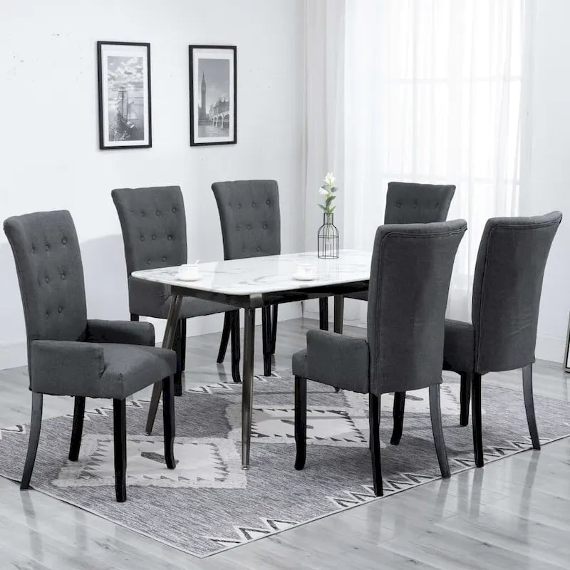 Chaises de salle à manger avec accoudoirs 1/2/4/6 pcs Tissu multicolore - 21.3 x 22 x 41.7