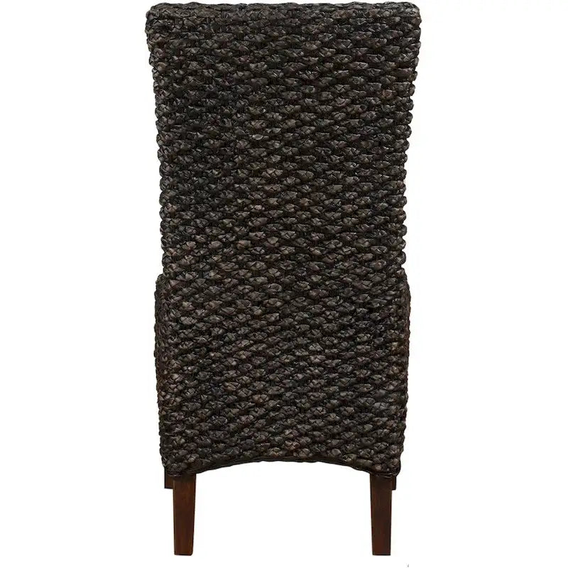 Chaise en bois tressée en osier à dossier haut, marron