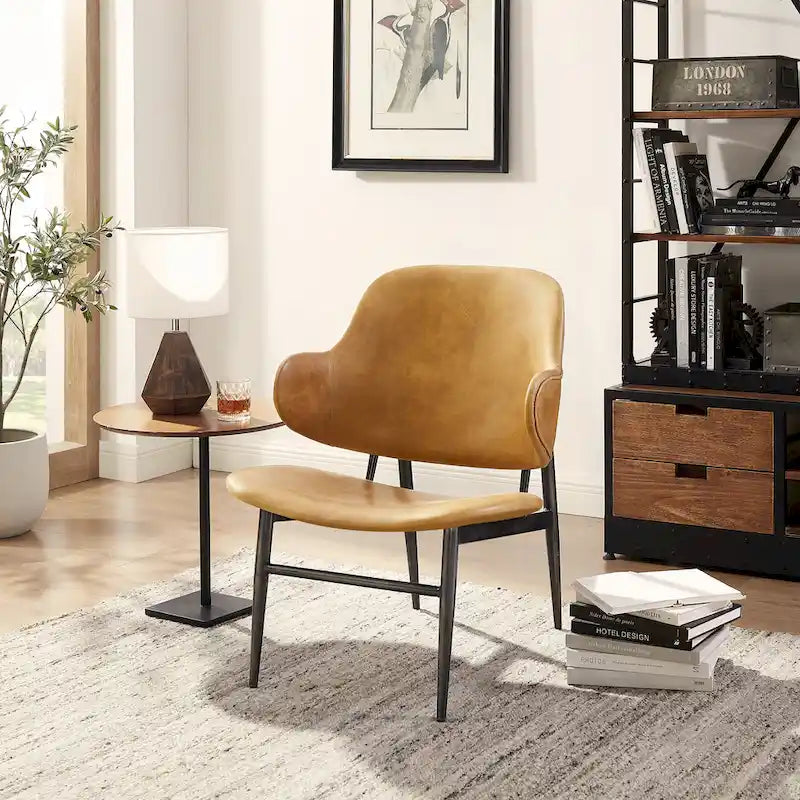 Fauteuil d'appoint en cuir véritable