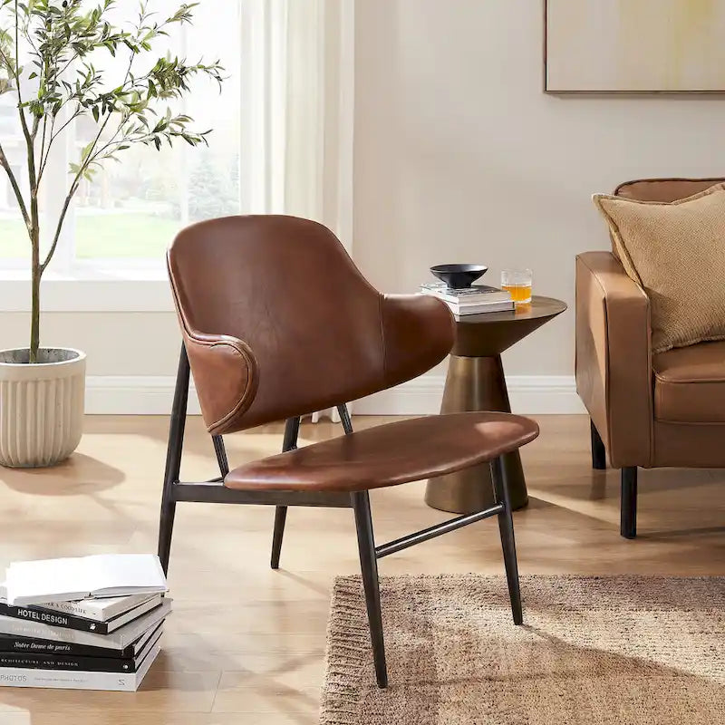 Fauteuil d'appoint en cuir véritable