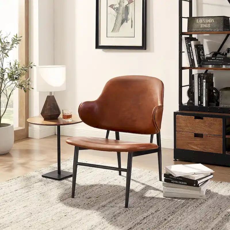 Fauteuil d'appoint en cuir véritable